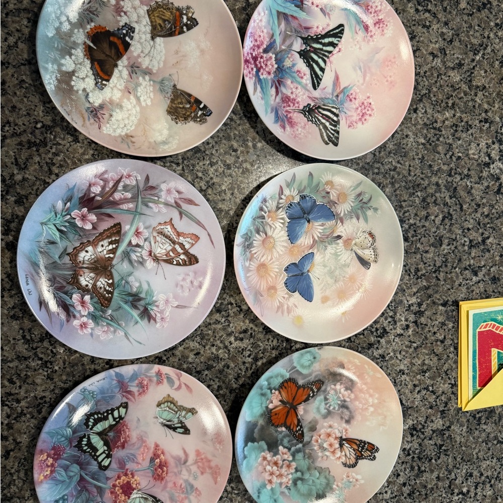 lena liu butterfly plates set of 6